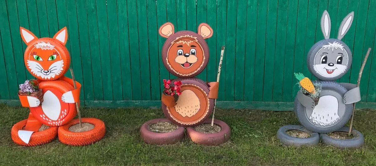 Поделки из шин для дачи фото Поделки из шин: украшаем дачный участок своими руками
