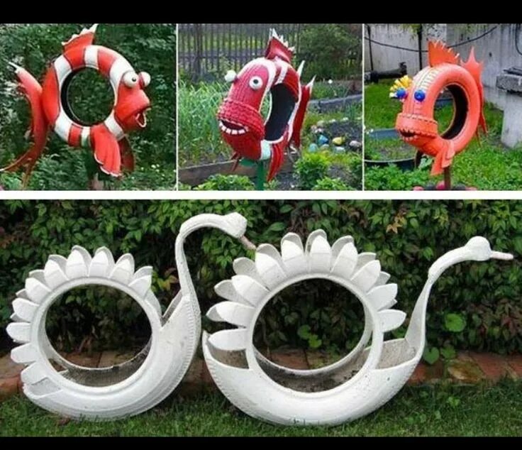 Поделки из шин для дачи фото Pin on garden Recycled garden art, Tyres recycle, Gardening for kids
