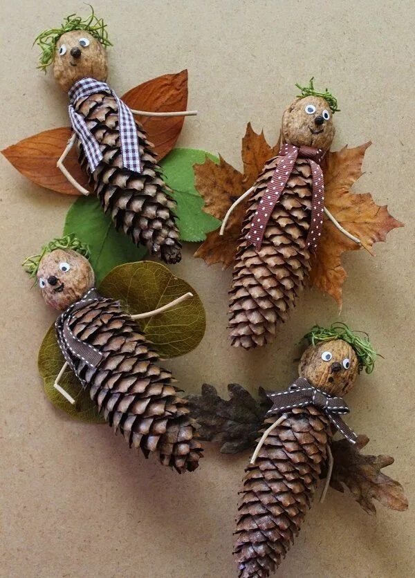 Поделки из шишек фото на тему осень Crafts, Fall crafts, Crafts for kids