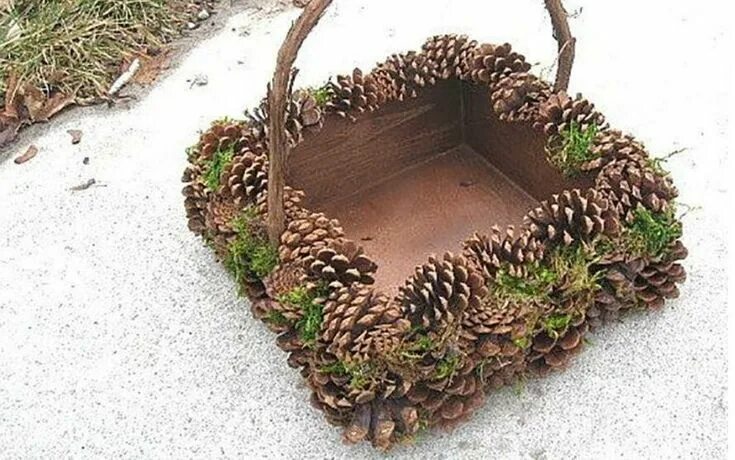 Поделки из шишек своими руками фото Pin by Галка on поделки Home decor, Decorative tray, Decor