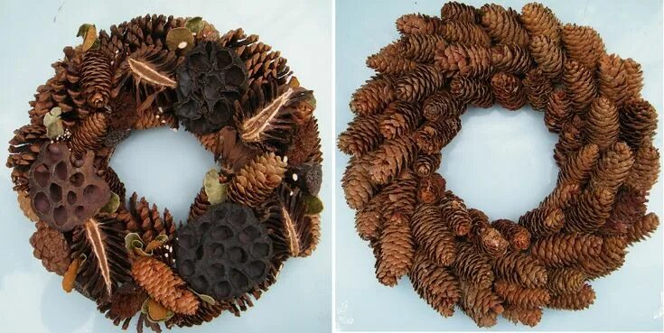 Поделки из шишек своими руками фото Natural Christmas wreaths Dried Flower Craft