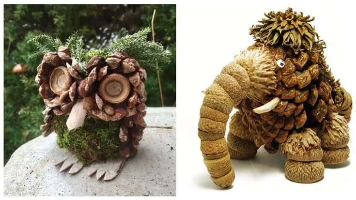 Поделки из шишек своими руками фото Казкові звірятка з шишок: 20 фото Homemade christmas decorations, Christmas deco