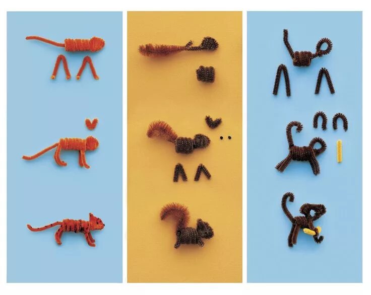 Поделки из синельной проволоки своими руками фото Pipe Cleaner Pals Pipe cleaner crafts, Animal crafts for kids, Pipe cleaner anim