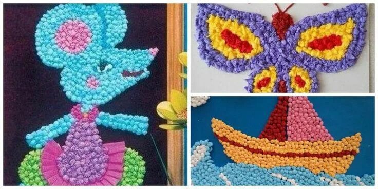 Поделки из скрученных салфеток поэтапно с фото Яркие объемные аппликации получаются из бумажных шариков. Удобнее всего шарики з