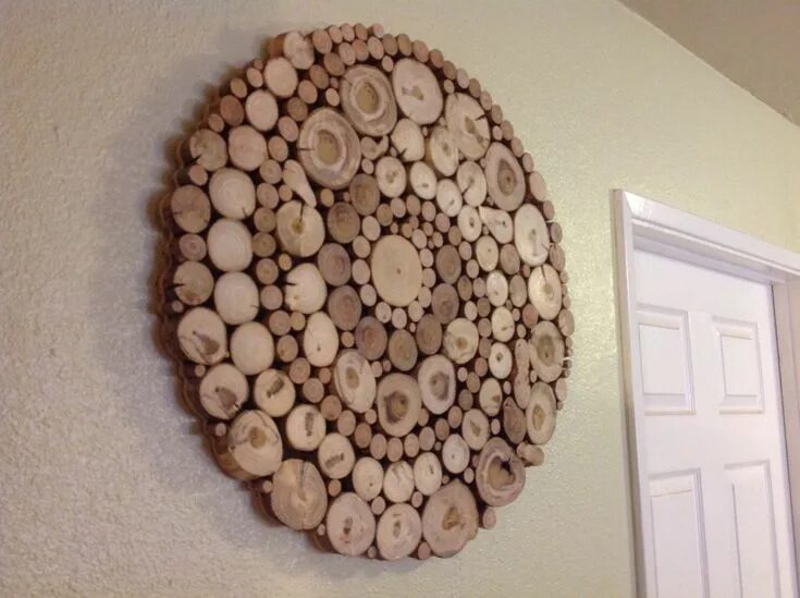 Поделки из срезов дерева своими руками фото Modern Rustic Wood Slice Round Circle Spiral Wall Art Wood slice crafts, Wood sl