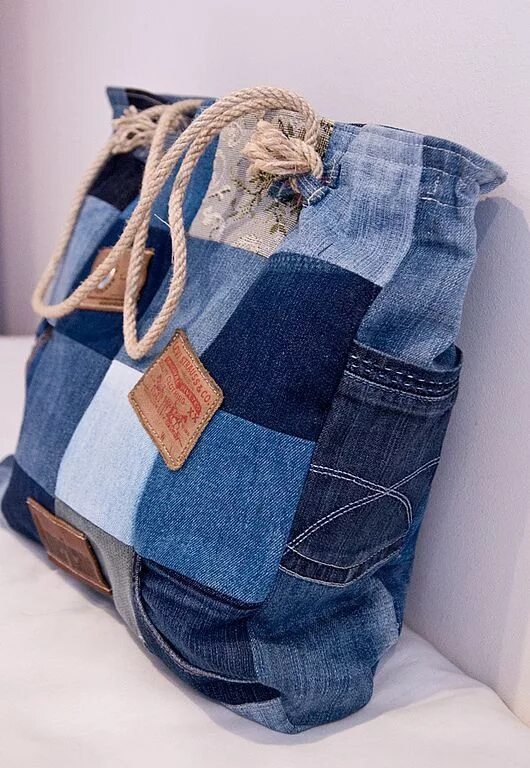 Поделки из старых джинс фото Bags from jeans (the 4th part) \/ Bags, clutches, suitcases \/ Second Street Bol