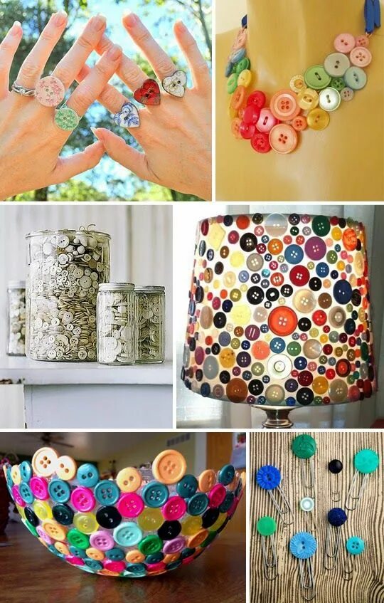 Поделки из старых пуговиц своими руками фото TODA DECORADA Diy and crafts sewing, Button crafts, Homemade home decor