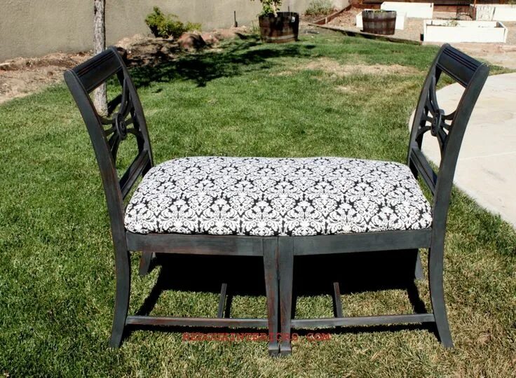 Поделки из старых стульев своими руками фото Two Wrongs don’t make a Right, But Black and White Chairs Make a Bench! " Redoux