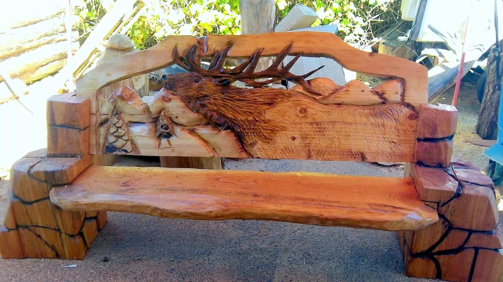 Поделки из стволов деревьев фото Christopher Sissons Portfolio Carved bench, Chainsaw carving, Wood