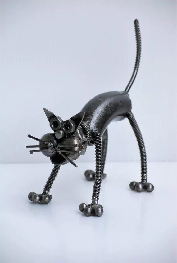 Поделки из сварки своими руками фото Cat Scrap Metal Sculpture, Iron Anniversary Gift for Her, Birthday Gift for Her,