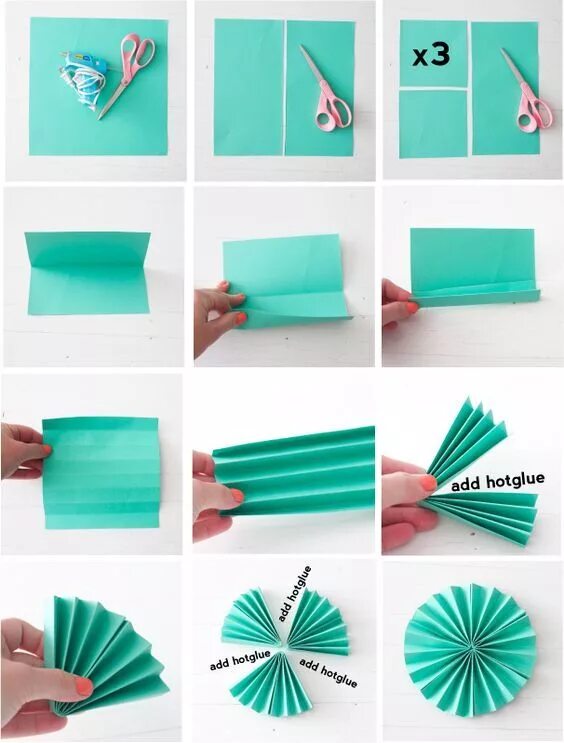 Поделки из цветной бумаги фото пошагово розетка поэтапно Paper flowers, Paper decorations, Paper flowers diy