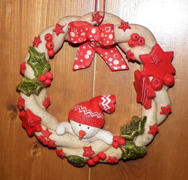 Поделки из теста своими руками фото Pâte à sel : Une couronne de Noël - Le blog orangé de Sylvie Pate a sel noel, Co