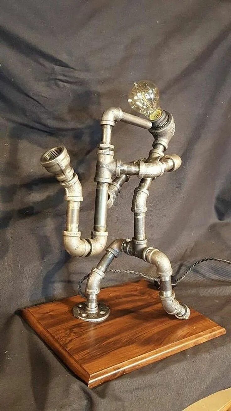 Поделки из труб своими руками фото 30 Creative Industrial Pipe Lamps Diy Ideas #diy #diyhomedecor #diylamp #pipefur