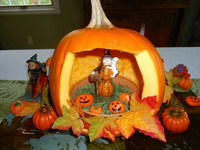 Поделки из тыквы в детский сад фото Halloween Kürbis - 40 ausgefallene Ideen, wie Sie Kürbisse zu Halloween in Szene
