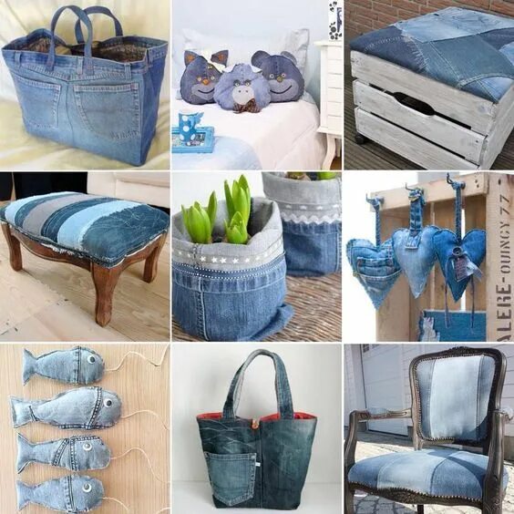 Поделки из вещей фото Riciclo vecchi Jeans: 25 idee strepitose, semplici e creative Denim jeans recycl