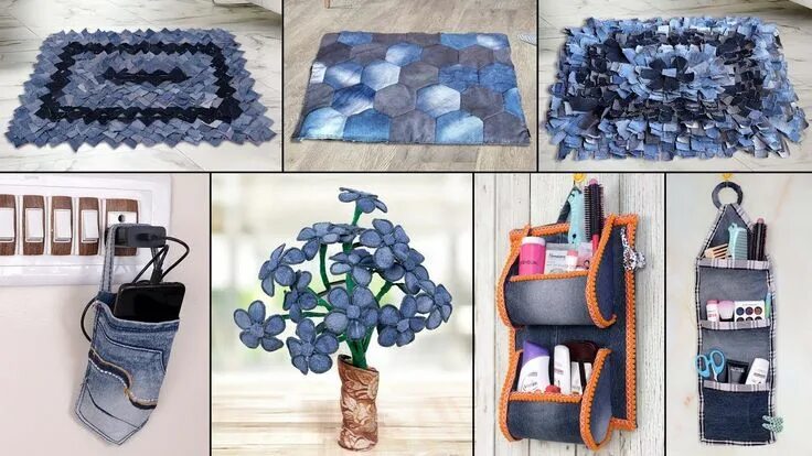 Поделки из вещей своими руками фото 8 Old Jeans Ideas !!! Best Out of Waste Old Clothes Reuse - YouTube Denim crafts