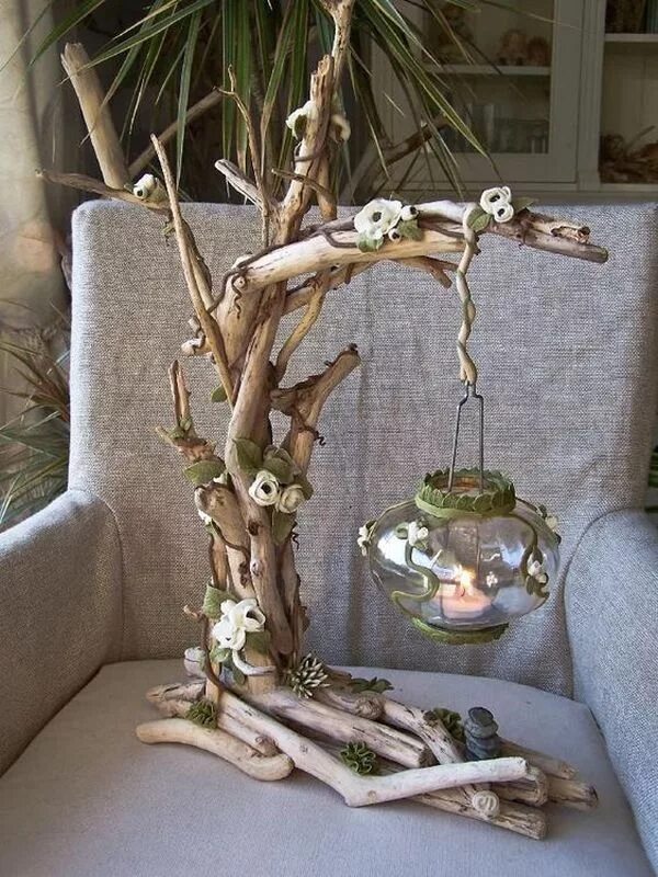Поделки из веток и деревьев фото DIYs with driftwood - new beautiful crafts and decoration ideas My desired home 