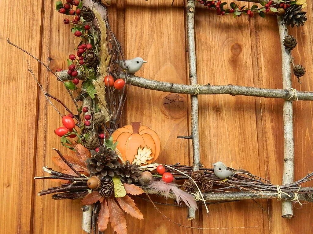 Поделки из веток своими руками фото Podzimní okénko Fall arts and crafts, Fall halloween crafts, Fall thanksgiving d