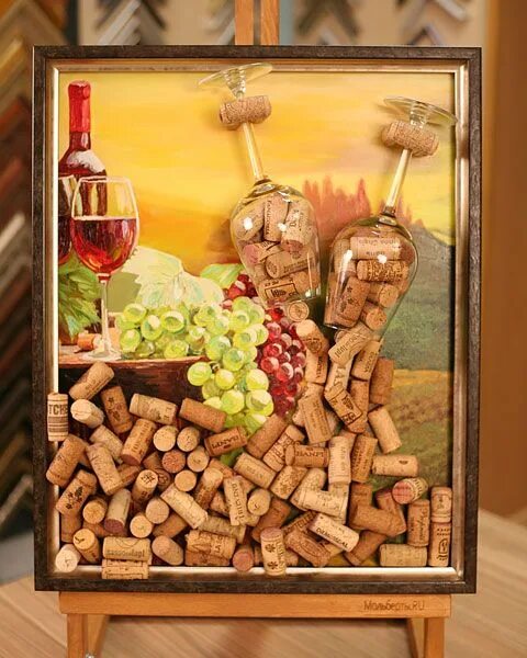 Поделки из винных пробок фото Pin en Art Manualidades con corchos, Arte con corcho, Corchos de vino