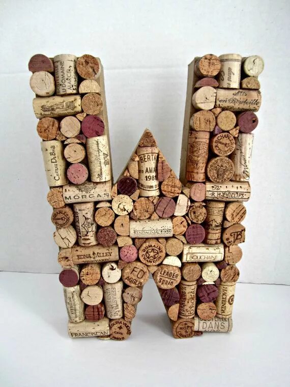 Поделки из винных пробок фото Rustic Wine Cork Letter - Etsy Wine cork letters, Cork crafts, Cork letters