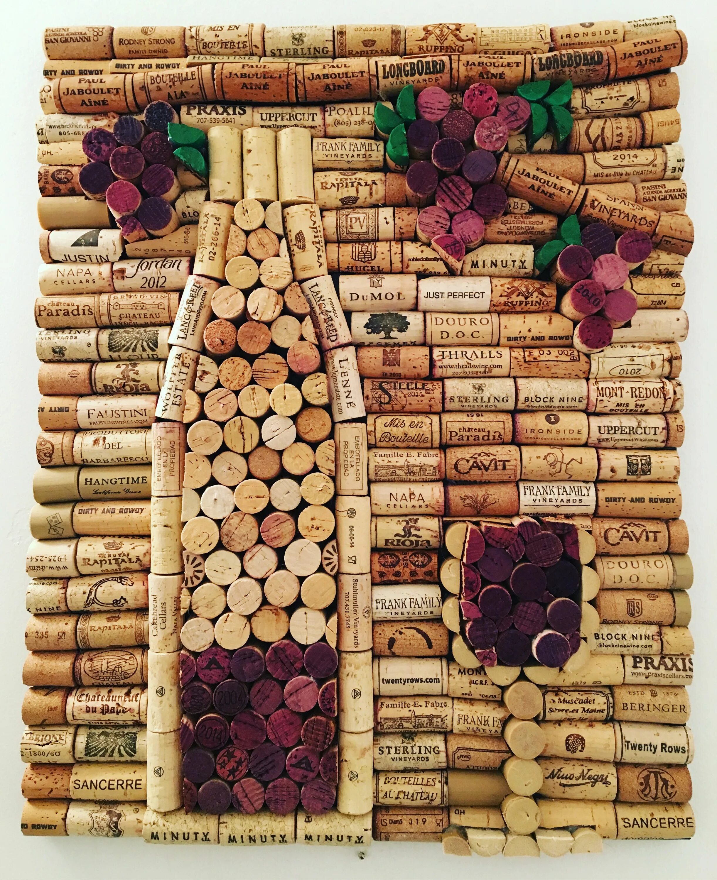 Поделки из винных пробок фото Unique Wine Cork Artwork on Canvas