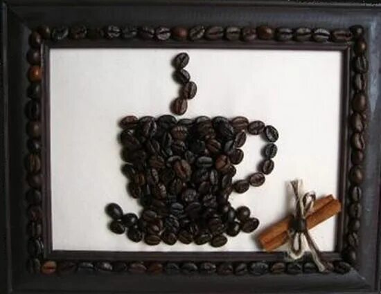 Поделки из зерен кофе своими руками фото Burlap art work with coffee beans - Debbiedoos Coffee crafts, Coffee bean art, C