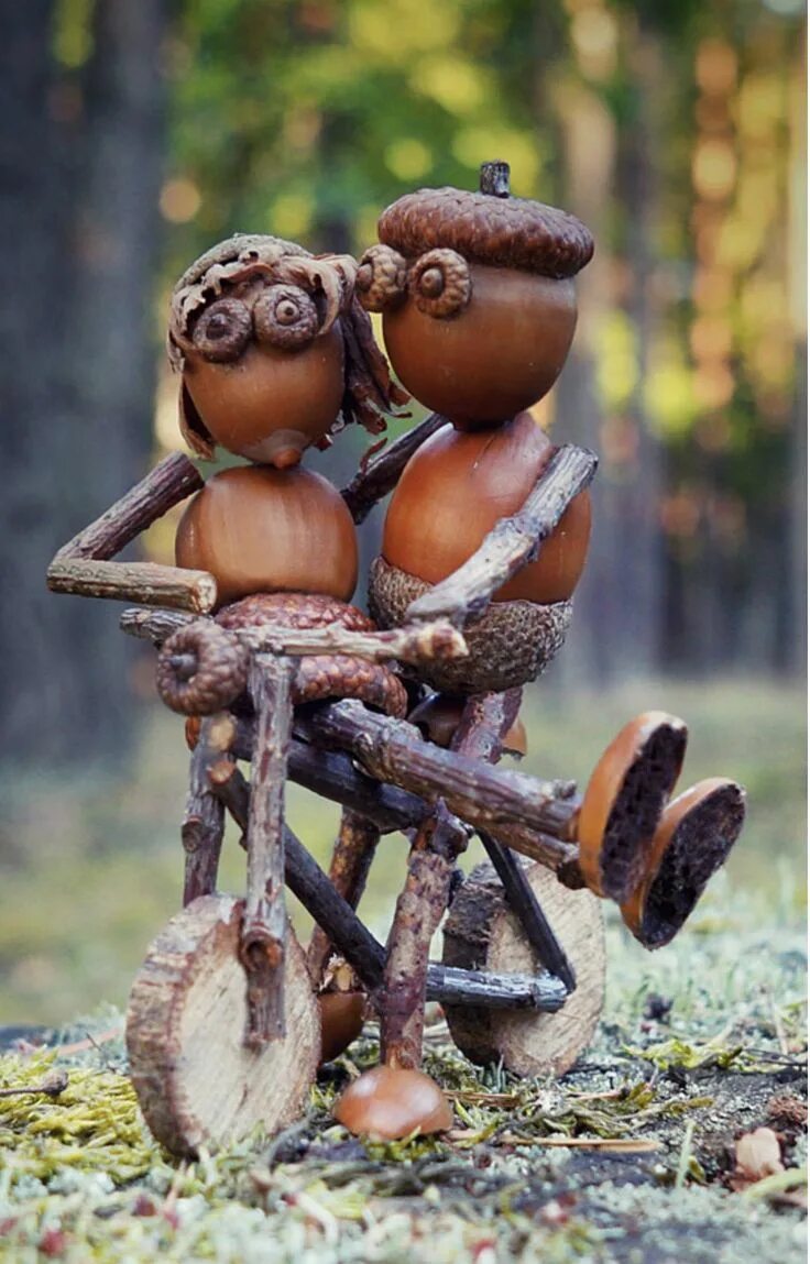 Поделки из желудей фото Pin on Eikel-kunst Acorn crafts, Fairy garden crafts, Fairy garden diy