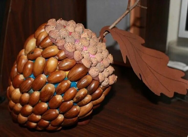 Поделки из желудей своими руками фото Поделка из желудей