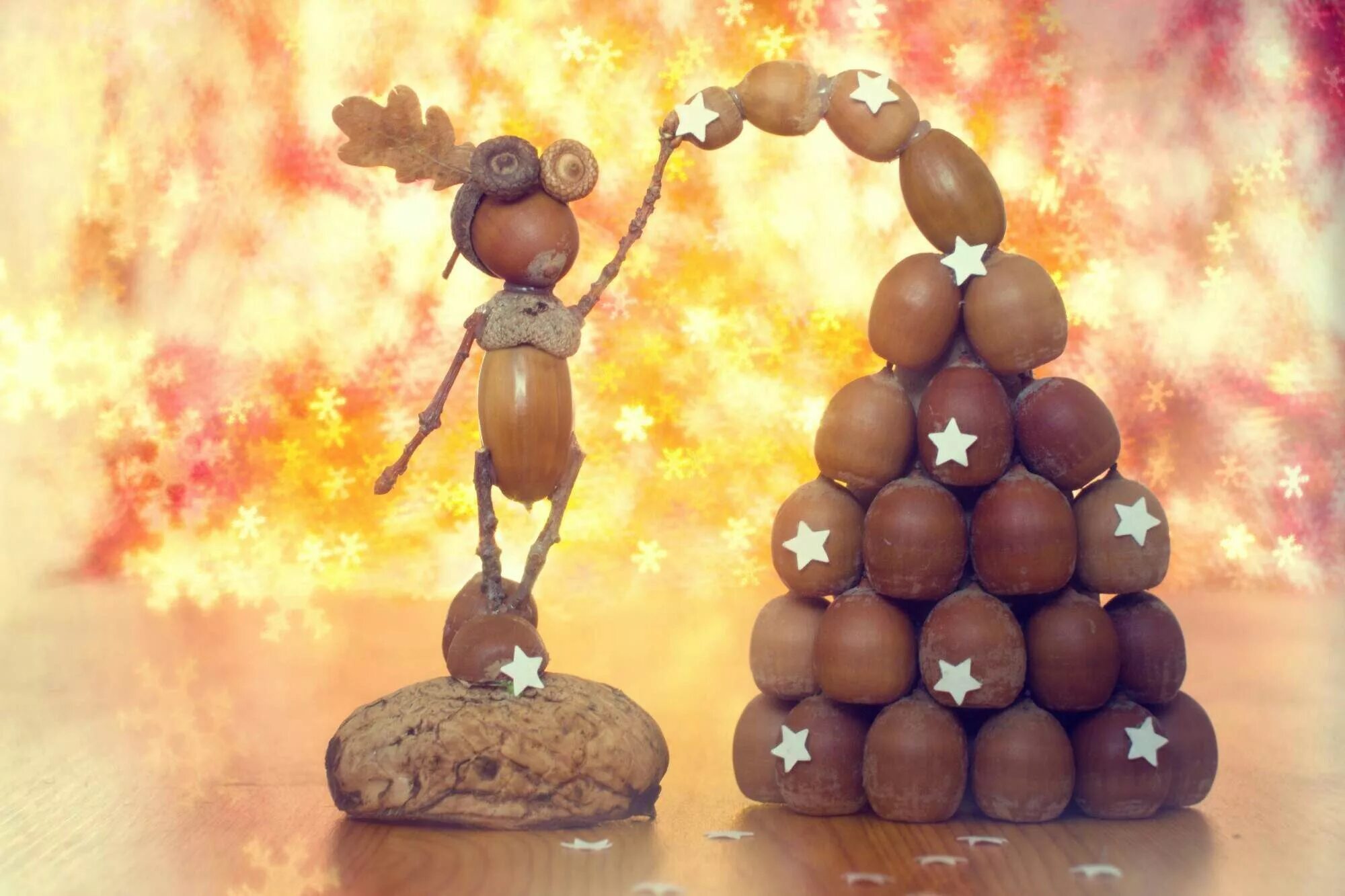 Поделки из желудей своими руками фото Pin on Créatif Acorn crafts, Nature crafts, Recycled crafts