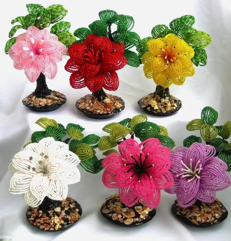 Поделки мастер класс с пошаговым фото Чудо цветы Beaded flowers patterns, Flower diy crafts, Beaded flowers