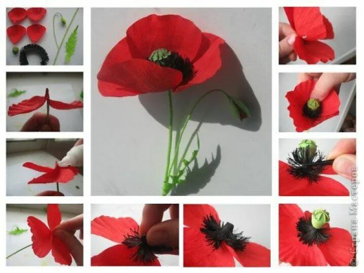 Поделки мастер класс с пошаговым фото Maki flower making Бумажный цветок, Изготовление цветов, Идеи для поделок