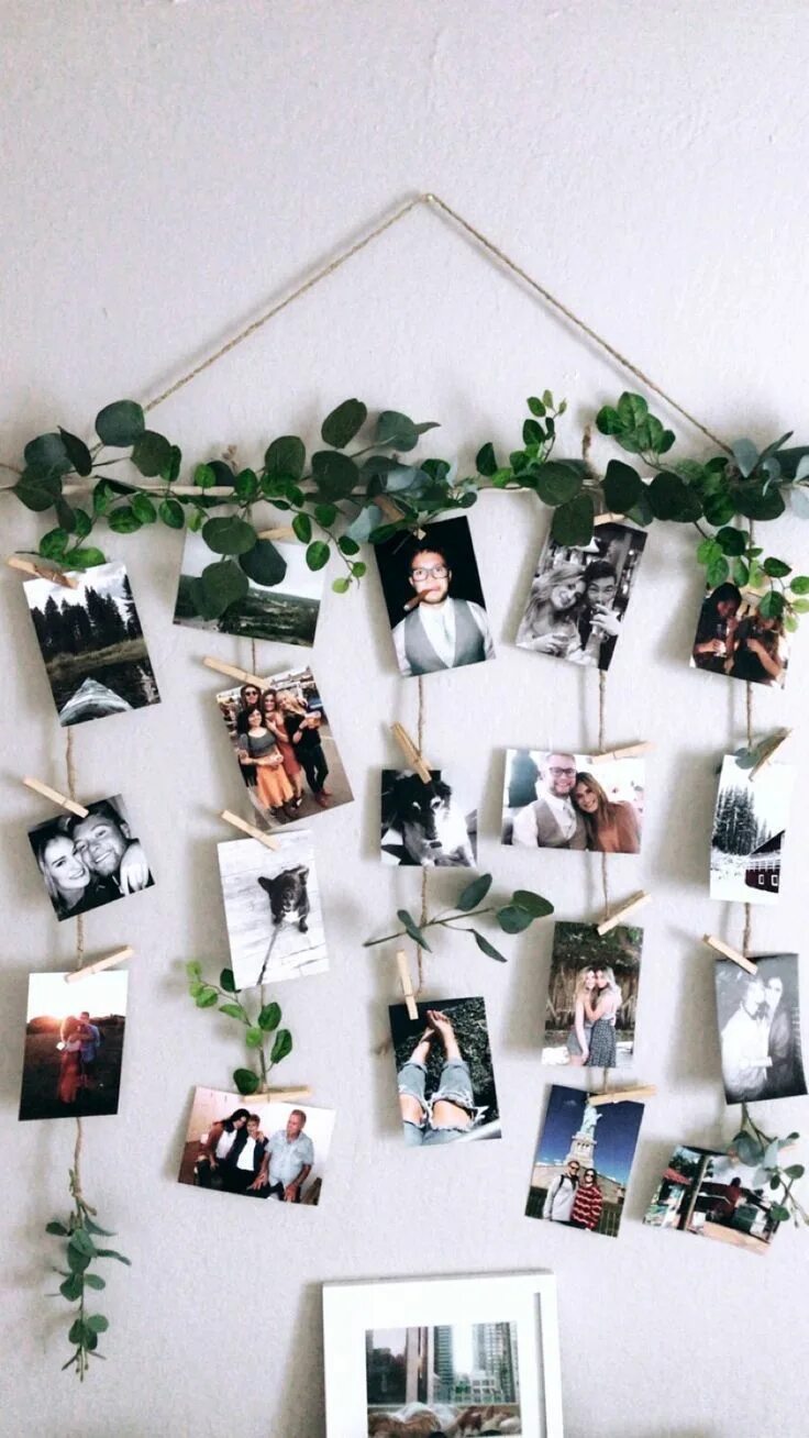 Поделки на стену фото Quick and simple! DIY pictures and clothespin wall decor #clothespin #decor #pi.