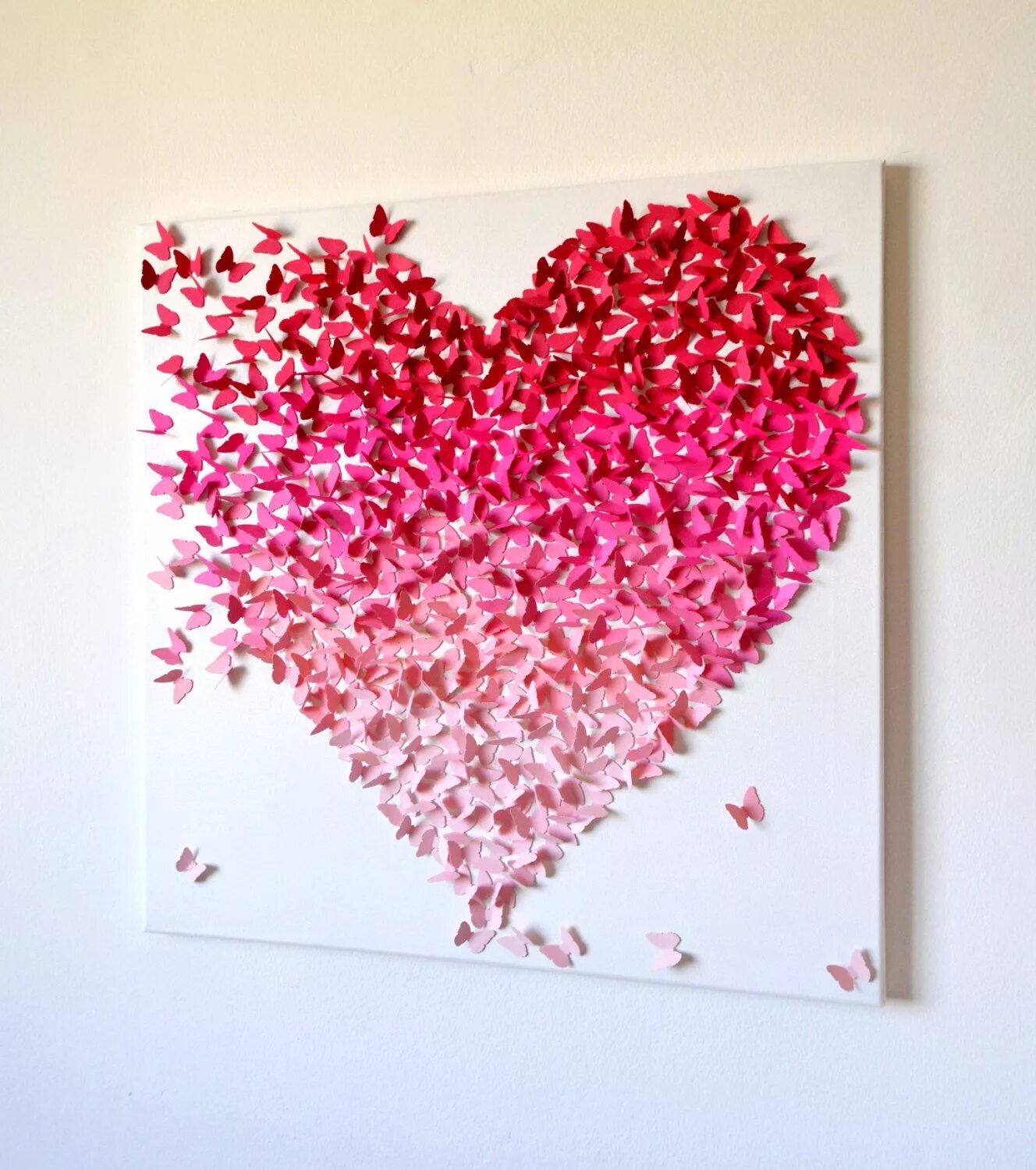 Поделки на стену своими руками фото Coeur papillons de papier de Ron & Noy. Knutselideeën, Vlinder kunst, Paper craf