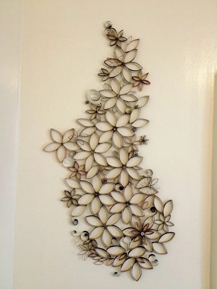 Поделки на стену своими руками фото Toilet Paper Roll Crafts Wall Art Wall Art Made From Upcycled Toilet Paper Rolls