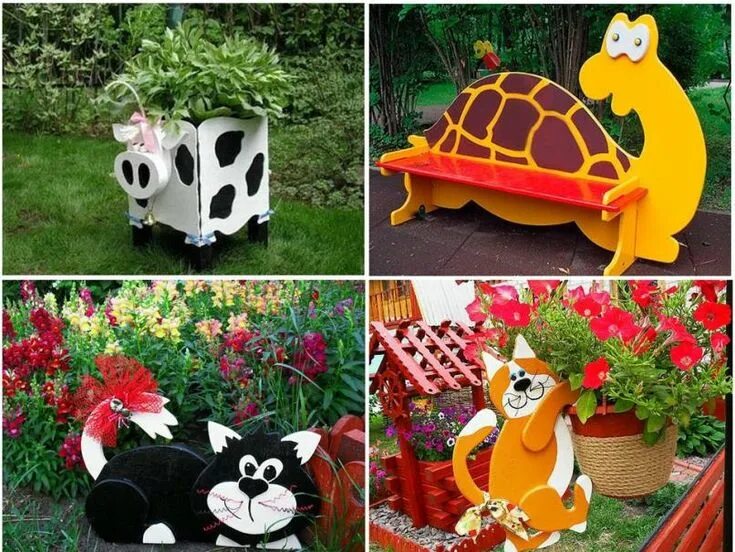 Поделки на участок своими руками фото Фанерные клумбы Fun, Design