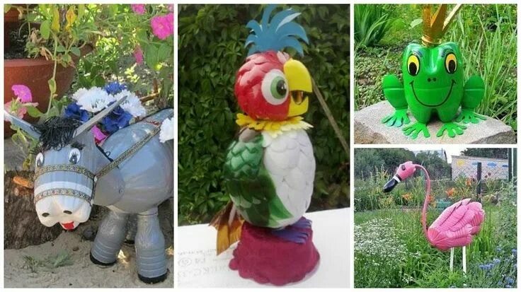 Поделки пластиковых бутылок фото Manualidades originales: figuras de animales con botellas de plÃ*stico Reciclar 