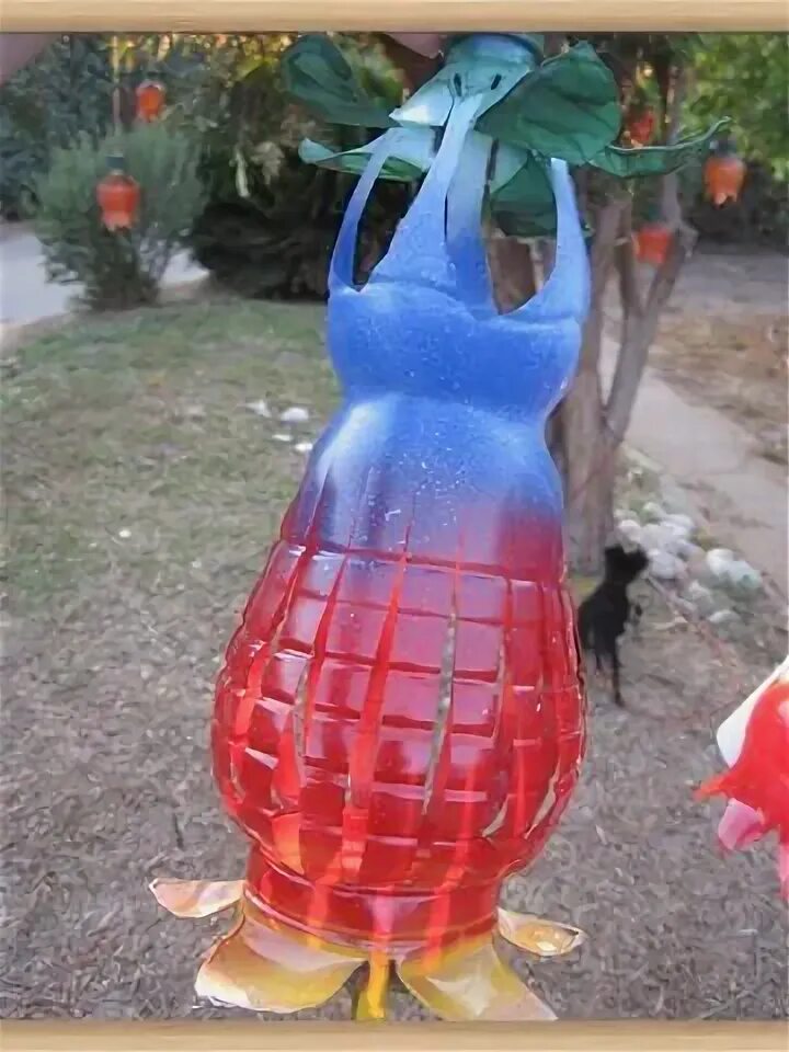 Поделки пластиковых бутылок фото Decoración de Sucot de botellas recicladas 004 (mit Bildern) Plastik