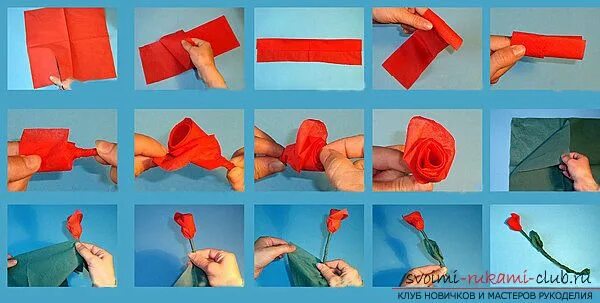 Поделки пошаговая инструкция с фото Цветочные салфетки. Как сделать цветы из салфеток? - Примеры и варианты решений.