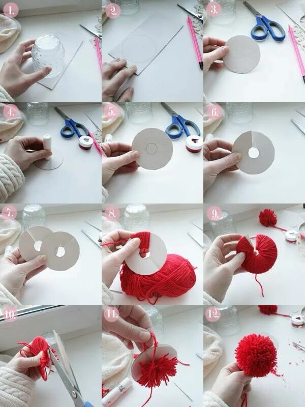 Поделки пошаговое фото Pin by Kristy Wong on DIY Diy pom pom, Pom pom crafts, Xmas crafts