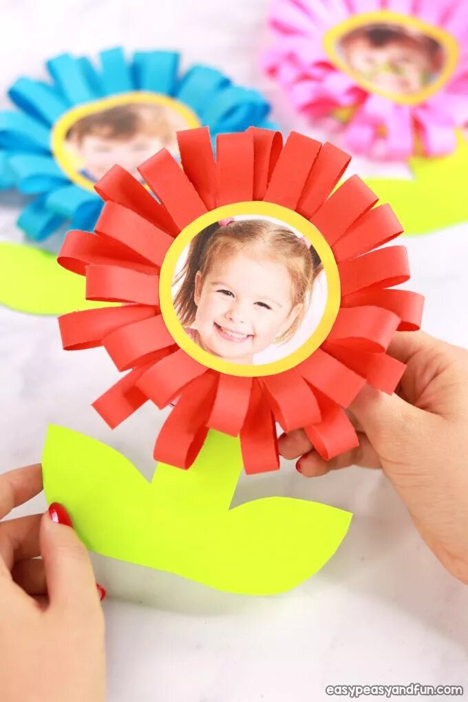 Поделки руками детей фото Flower Mothers Day Card Mothers day crafts for kids, Mothers day crafts, Mother'