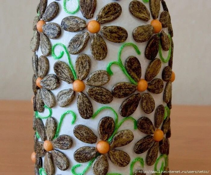 Поделки с фото одноклассников art with seeds and beans - Pesquisa Google Crafts, Easy crafts, Bottle