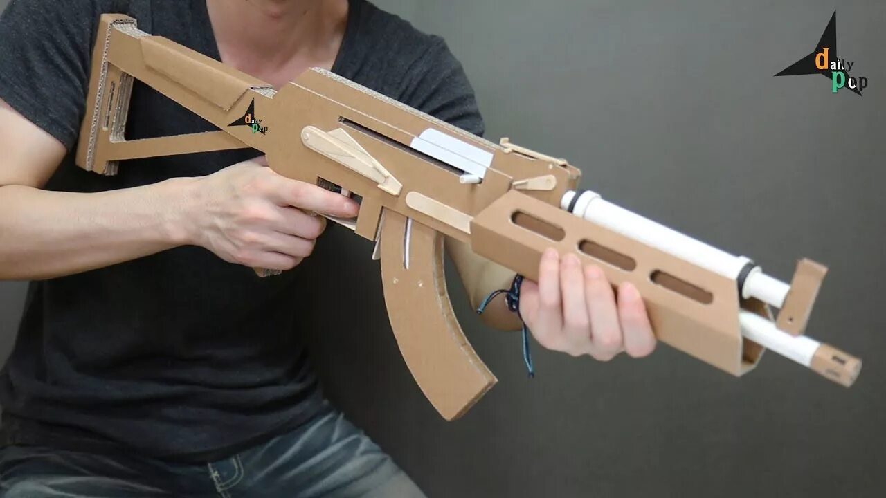 Поделки самоделки автомат из бумаги How To Make AK-74 That Shoots Bullets (Cardboard Gun) DIY - YouTube