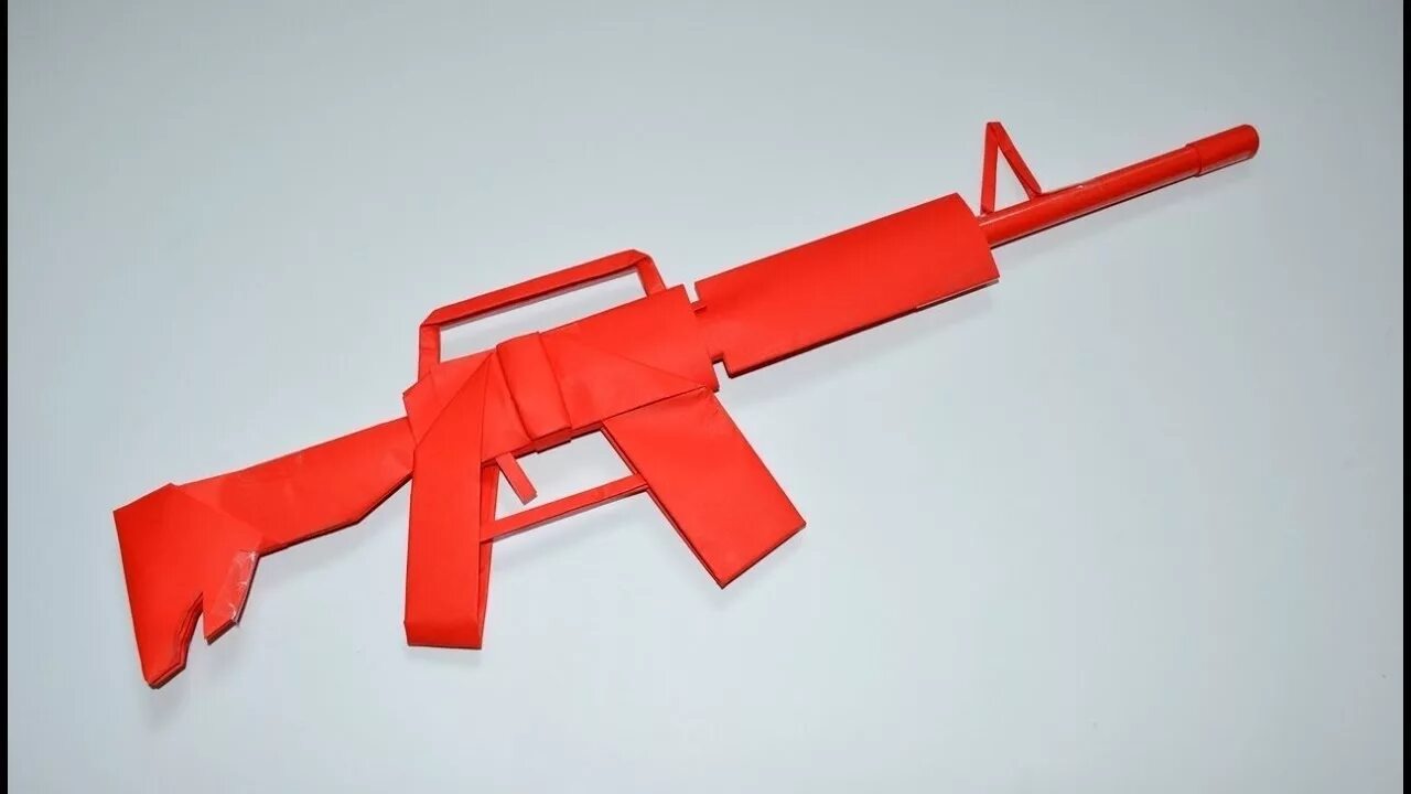 Поделки самоделки автомат из бумаги Cómo Hacer una rifle M4 de Papel - origami - YouTube
