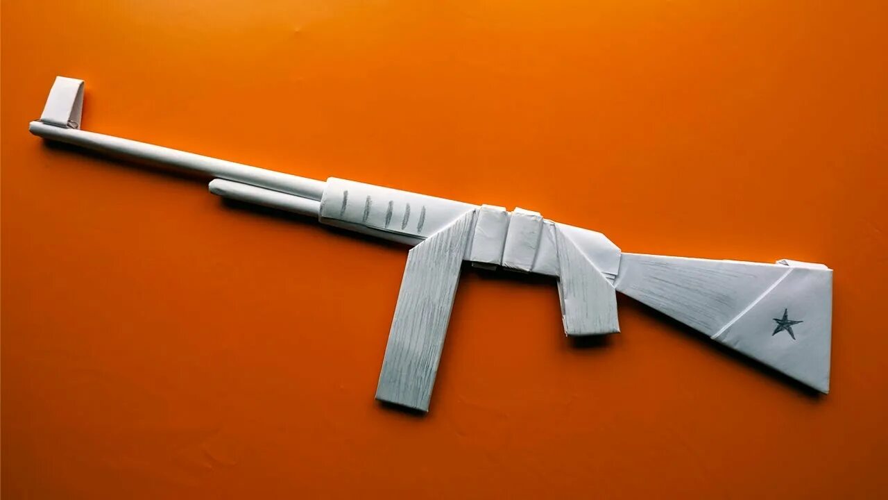 Поделки самоделки автомат из бумаги Автомат Калашникова из бумаги Как сделать АК 47 из бумаги Самоделки своими рукам