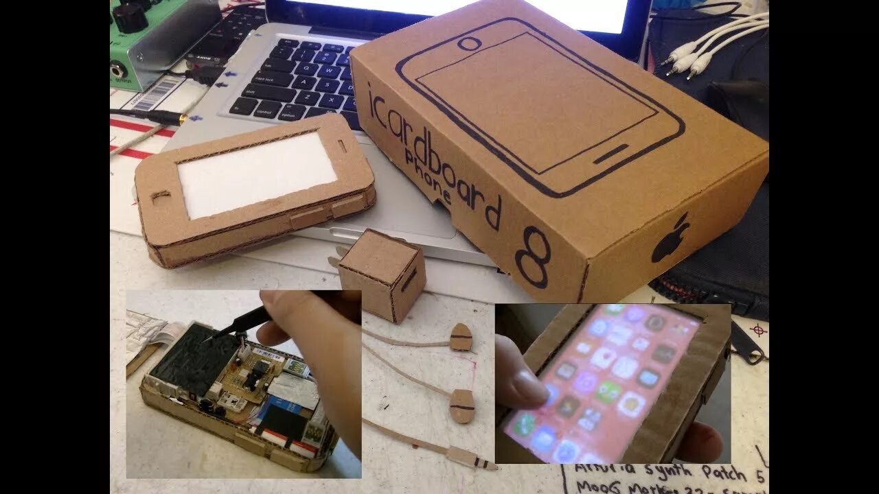Поделки самоделки айфон Fully Functional Cardboard iPhone - 1GB hard drive, 2x6 Pixel Screen - YouTube