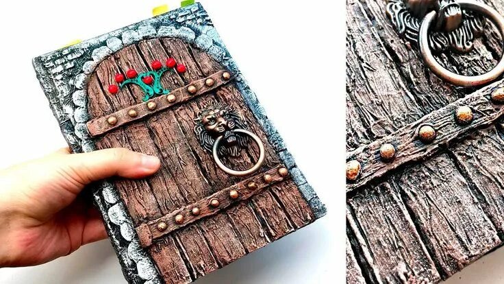 Поделки самоделки блокнот DIY notebook decoration idea Сardboard door imitation Diy notebook, Diy notebook