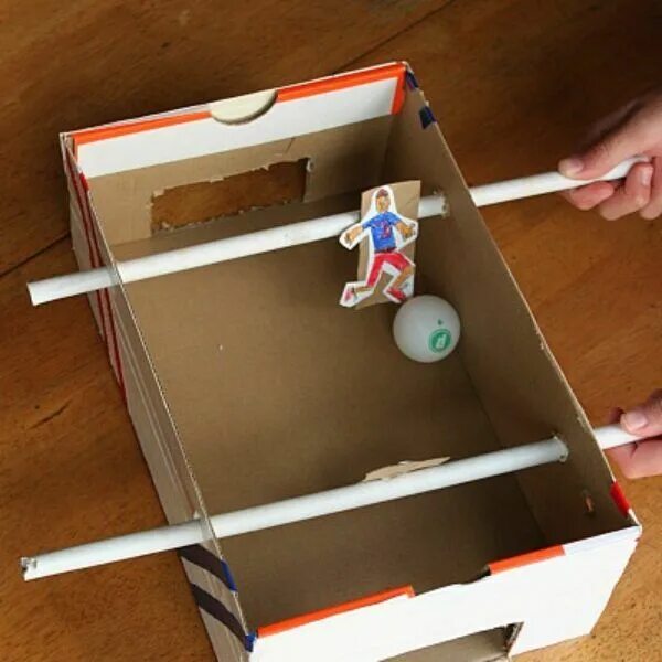 Поделки самоделки бокс Make a Shoebox Foosball Game - Frugal Fun For Boys and Girls Shoe box, Fun craft