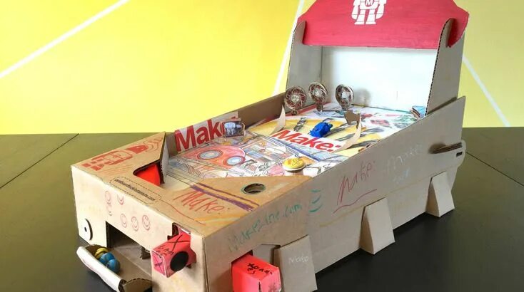 Поделки самоделки бокс Building the Pinbox 3000 Cardboard Pinball Machine Make: Retro arcade games, Pin