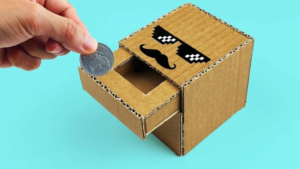 Поделки самоделки бокс magic coin box / D I Y coin magic boxcard board toys for kids - YouTube