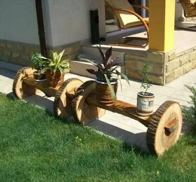 Поделки самоделки что можно 25 DIY Rustic Log Decoration Ideas - Available Ideas Unique gardens, Garden desi